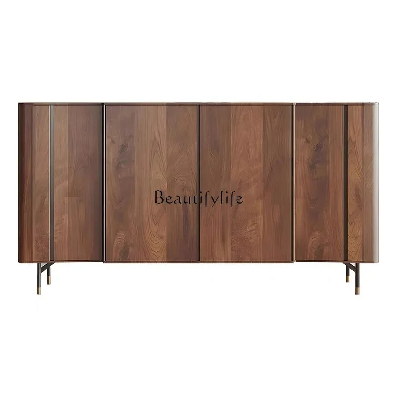 

XX39Simple walnut solid wood porch cabinet living room modern dining side cabinet