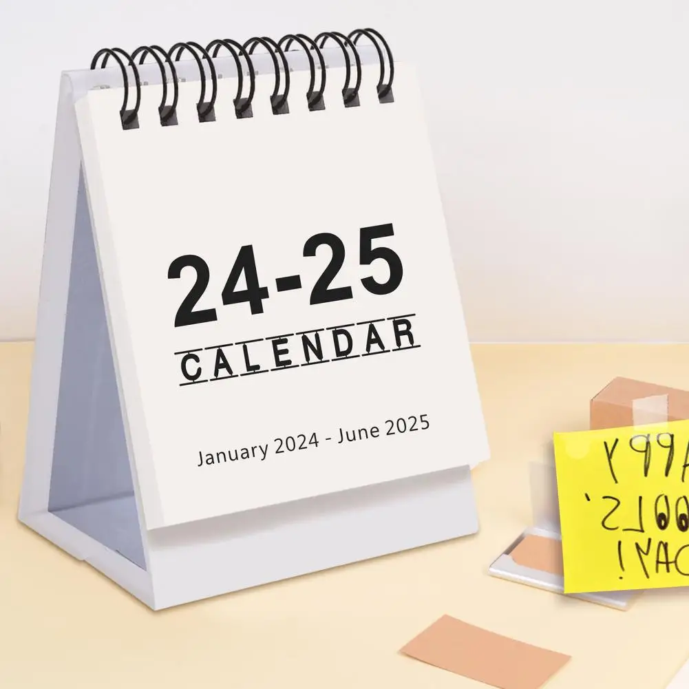 18 Month Desk Calendar Mini Desk Calendar 18-month Small Desk Calendar Jan 2024 to June 2025 Twin-wire Binding Portable for Home