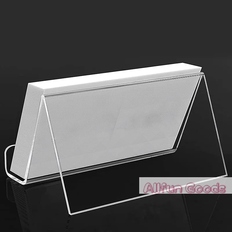[TG835]Transparent Acrylic Desktop Business Card Holder Table Desk Shelf Box Storage Display Stand Restaurant Office Supplies