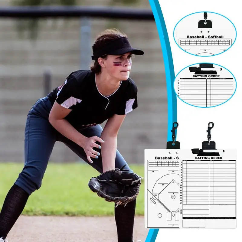 Baseball Clipboard For Coaches Double-Sided Baseball Clipboard With Magnetic Erasable Pen Softball Coaching Equipment For
