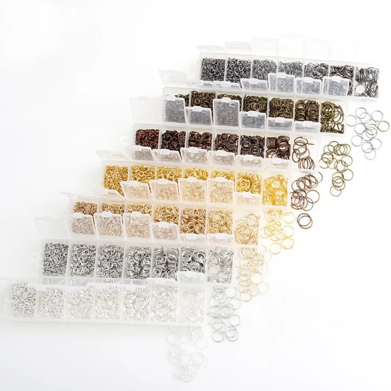 2300Pcs 7 Sizes Jump Rings Crafts Connectors Chain Links Assorted 3-10 mm Split for Jewelry Making Supplies Findings