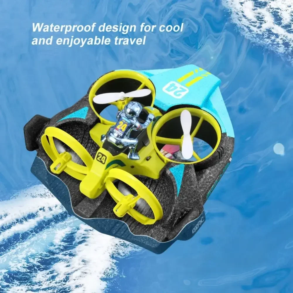 2525- Mini RC Drone Headless Mode Sea Land Air Flight 2.4G Remote Control Quadcopter Boat RC Helicopter Toys Blue