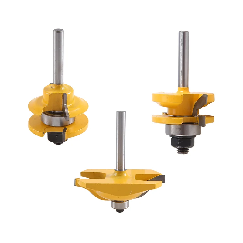 A45M-3Pc1/4 Shank Raised Panel Cabinet Door Router Bit Set - 3 Bit Ogee Woodworking Cutter Woodworking Router Bits