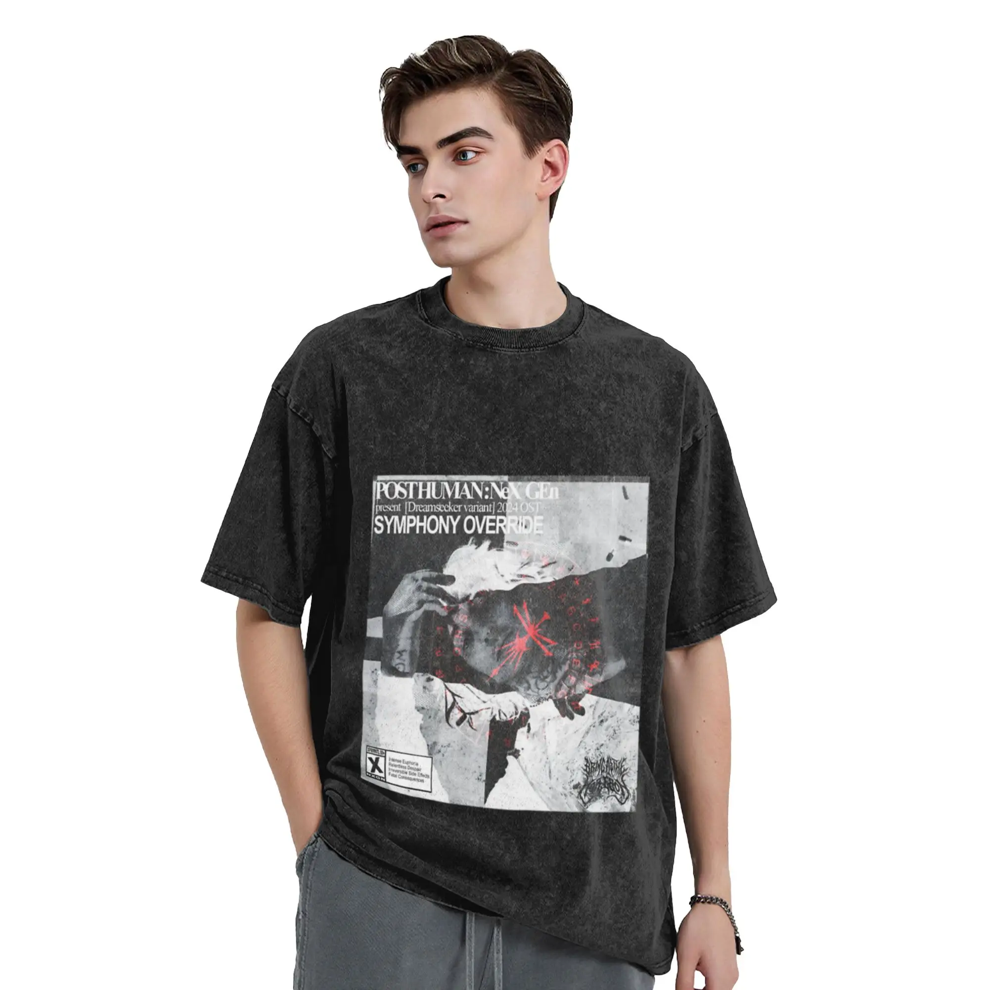 Fallen Figure Grunge Dystopian Theme Classic Stylish A T-Shirt Oversized Short Sleeve Men's Women's Cotton Tees Tops