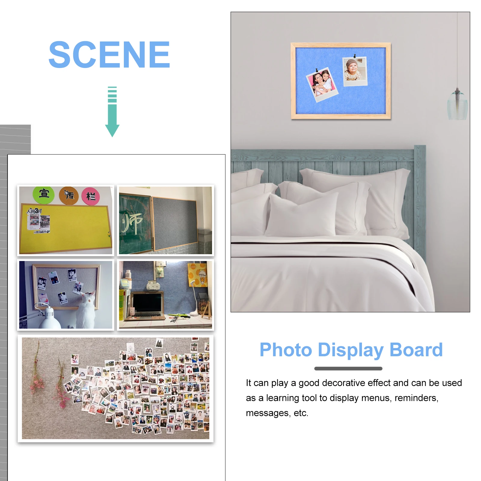 لوحة إعلانية من الفلين الناعم لصور اللباد ذاتية الصنع لعرض المنزل في الفصل الدراسي ولوحة مذكرة مسدس مصنوعة يدويًا لتزيين الحائط