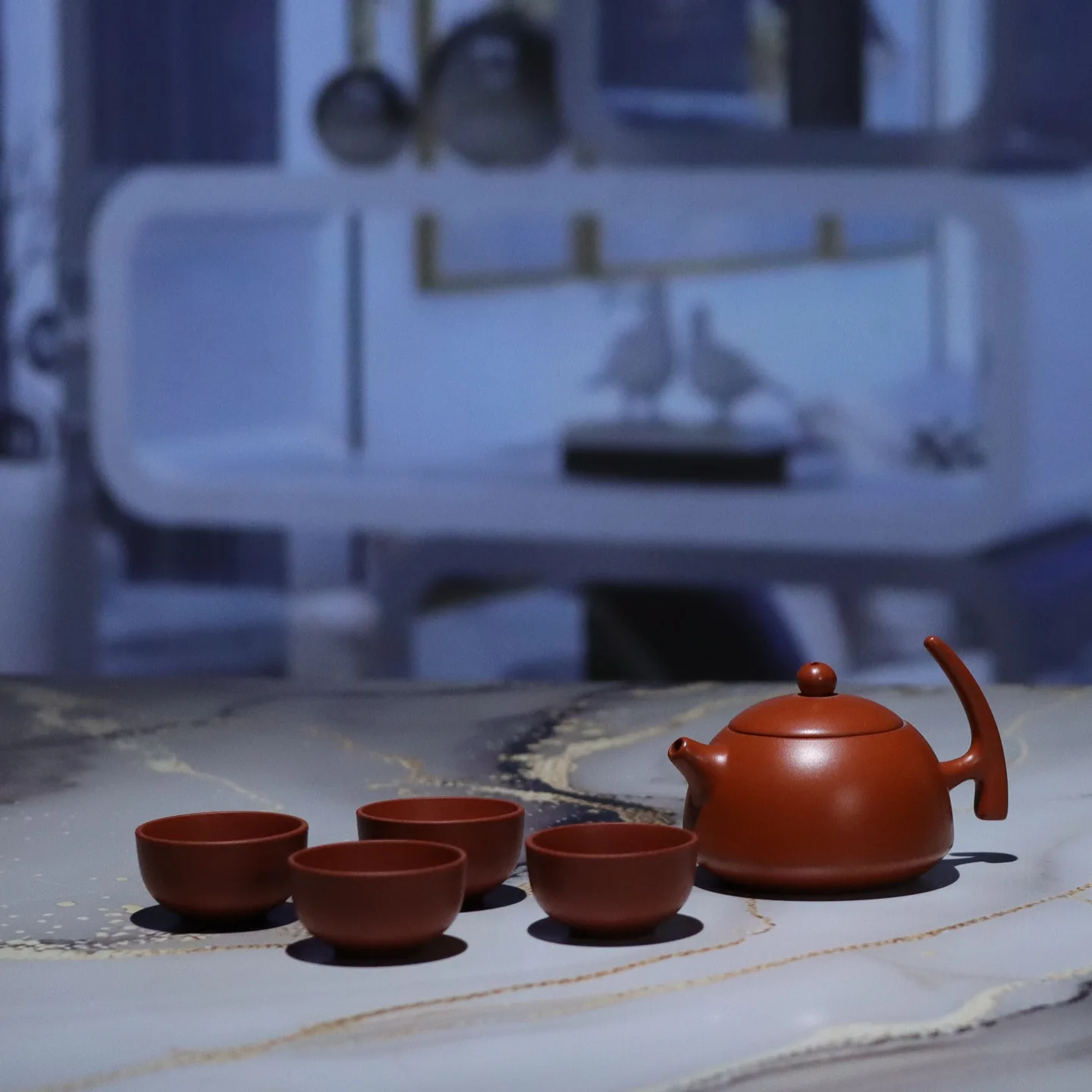 Premium Creative Half‑Moon Zhuni Red Clay Teapot, Small Kung Fu Brewing Pot, Sealed Lid & Stable Water Cut‑Off
