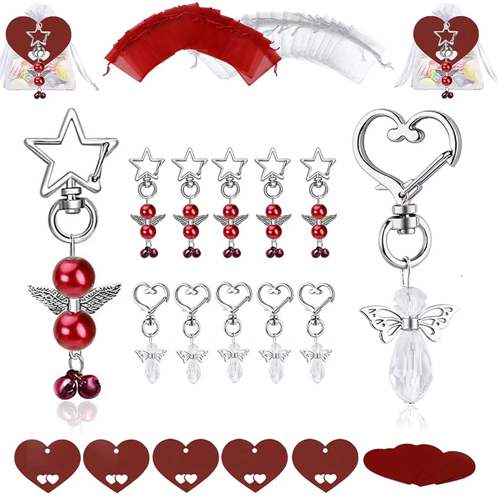 

30 set Guardian Angel Keychains Angel Pendant Key Rings For Christmas Birthday Wedding Shower Gift Key Holder Ornament