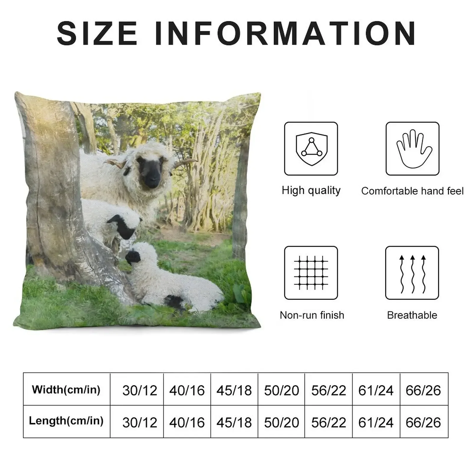 The Twins With Mum Watercolour Photograph - Valais Blacknose Lambs Throw Pillow Decorative Cushion Cover pillow