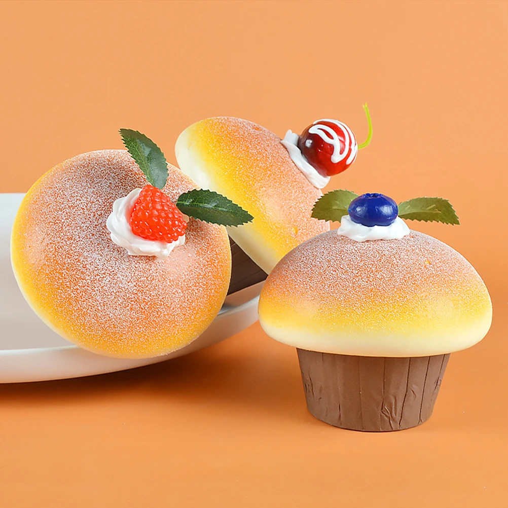 

3pcs Simulation Lifelike Fake Small Cupcake Decorative Cake Food Food Prop Props Bakery Wedding Decoration