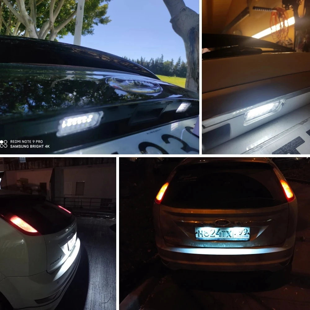 

2 шт. белая светодиодная лампа освещения номерного знака для Ford Fiesta Focus C-Max Grand Galaxy Kuga Mondeo S-Max B-Max Ecosport