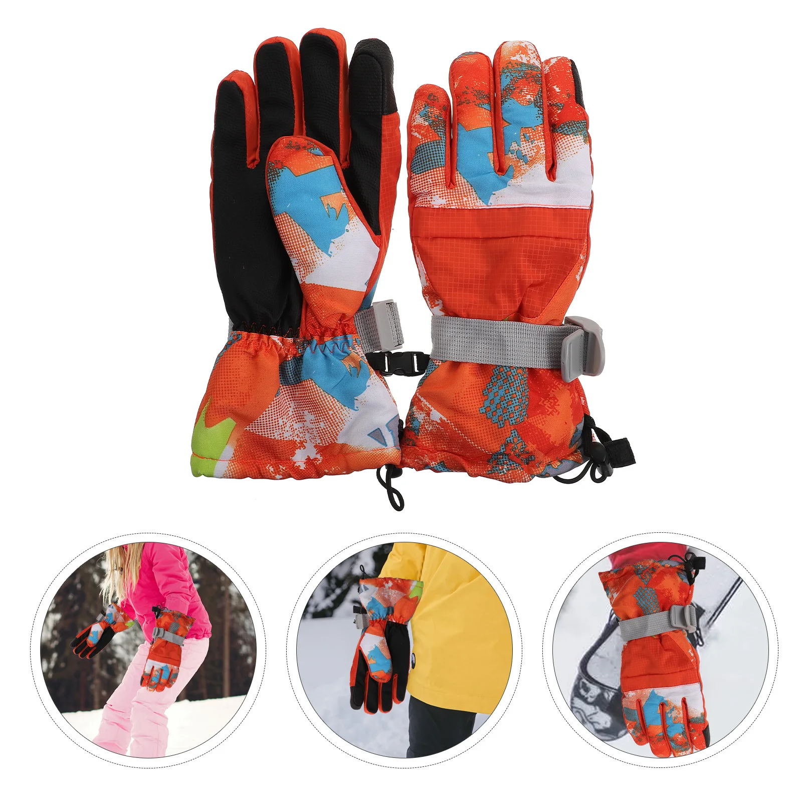 1 زوج قفازات التزلج مقاومة للرياح قفازات الشتاء الدافئة للرياضة في الهواء الطلق سميكة ملابس اليد المضادة للبرد حماية والعتاد