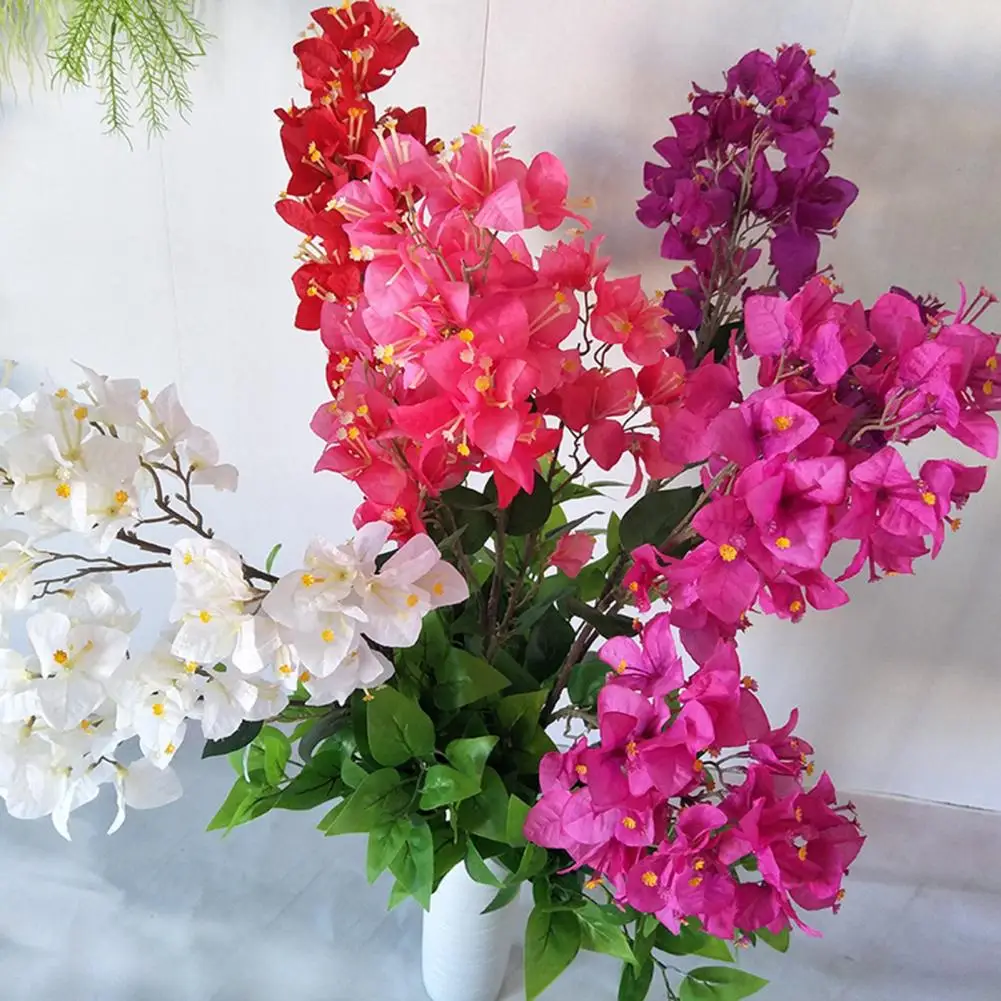 Silk Bougainvillea Glabra Artificial Fake Flower Bougainvillea Speetabilis Flower Branches Wedding Centerpiece Garden Decoration