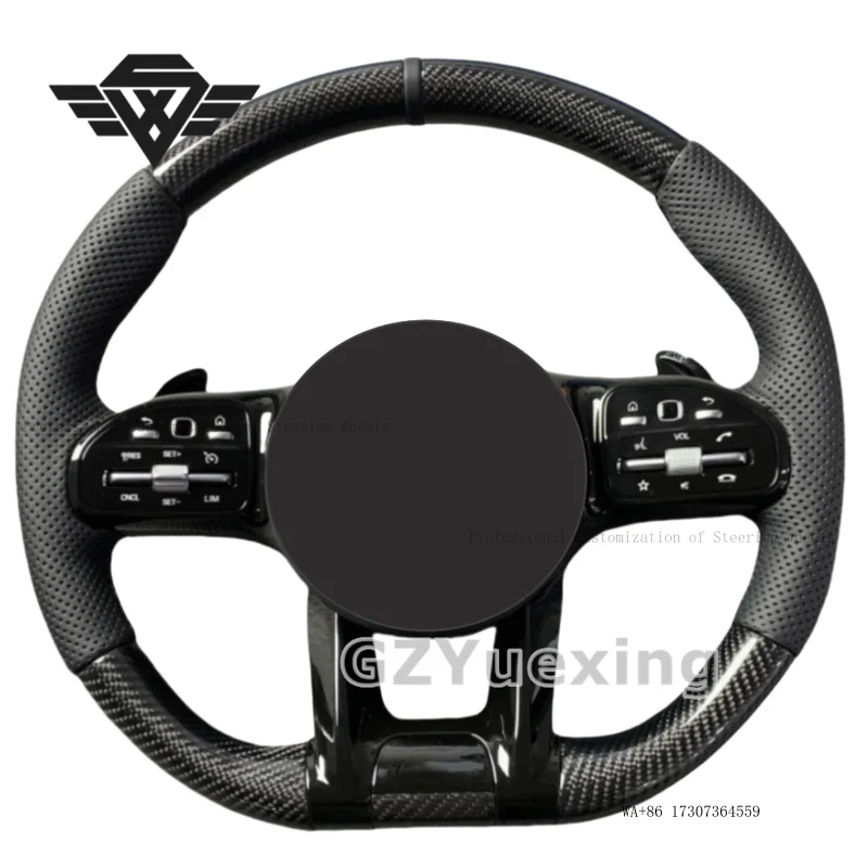 Customized Round Carbon Fiber Steering Wheel Suitable for Mercedes AMG 809 W211 W213 E300 W218 W205 W204 W212