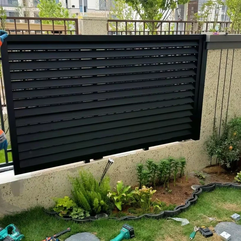 Aluminum art balcony guardrail railing outdoor privacy grid fence villa courtyard metal frame fence