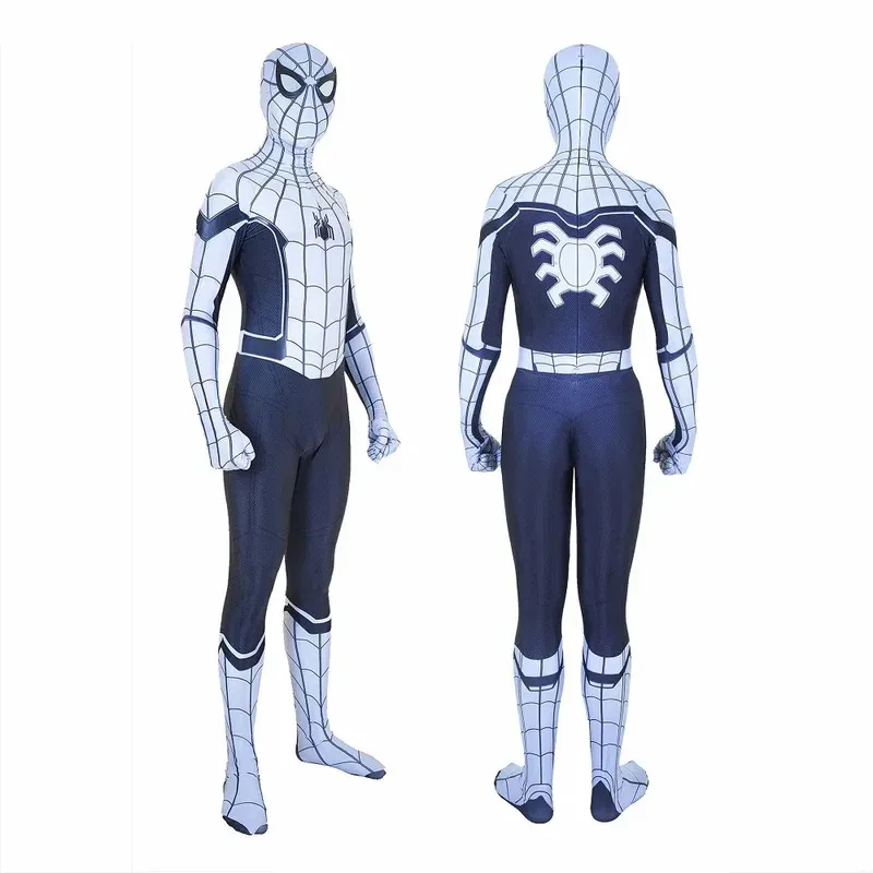 Blanco lejos de casa Spiderman Cosplay traje de superhéroe Spider Boys Catsuit 3D impreso LICRA Zentai traje disfraz de Halloween