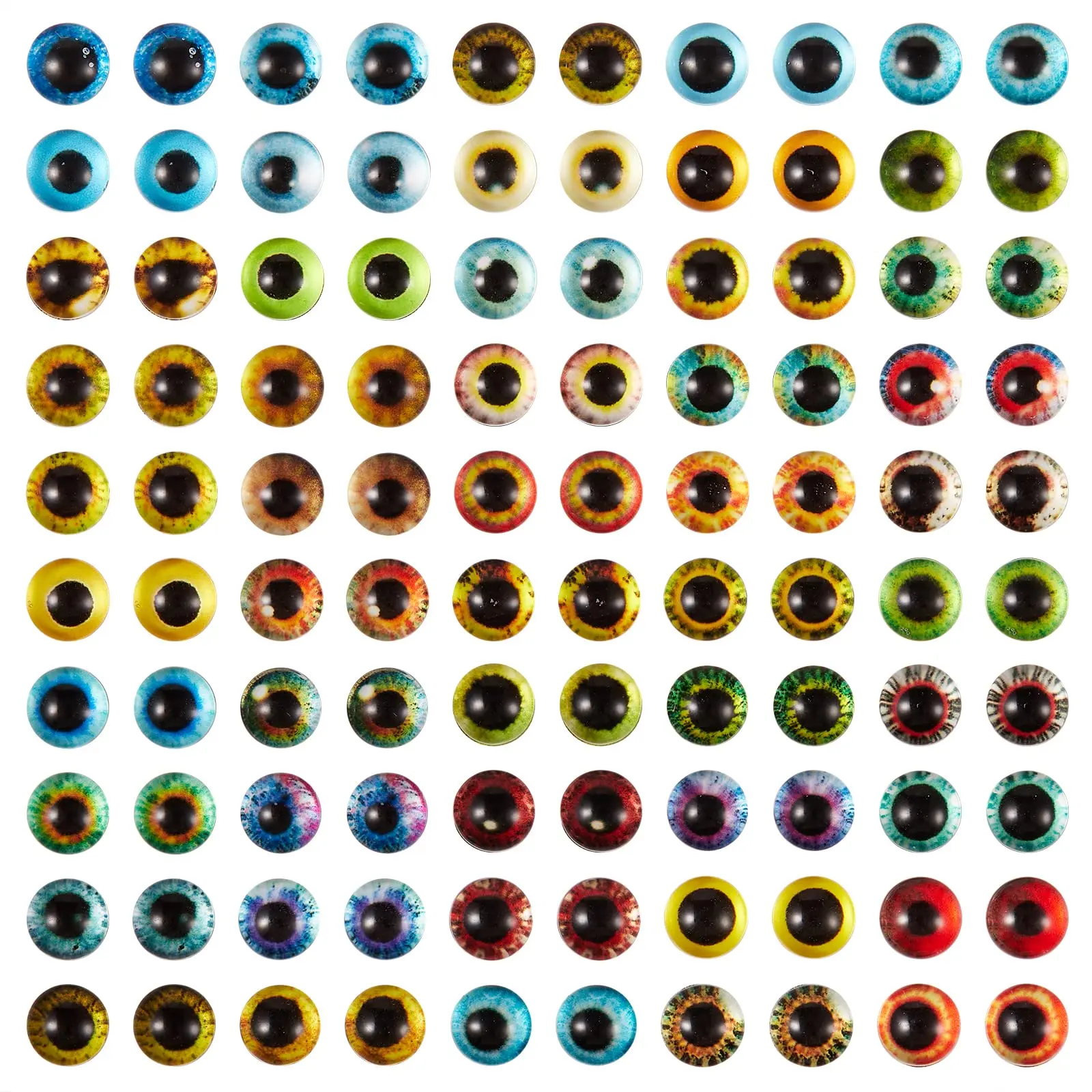 Gemischte Farbe 6-20mm Glas Augen Cabochons Katzenaugen DIY Retro Schmuck Zubehör Zeit Edelstein mit Bild Auge Cabochon Glas Patch