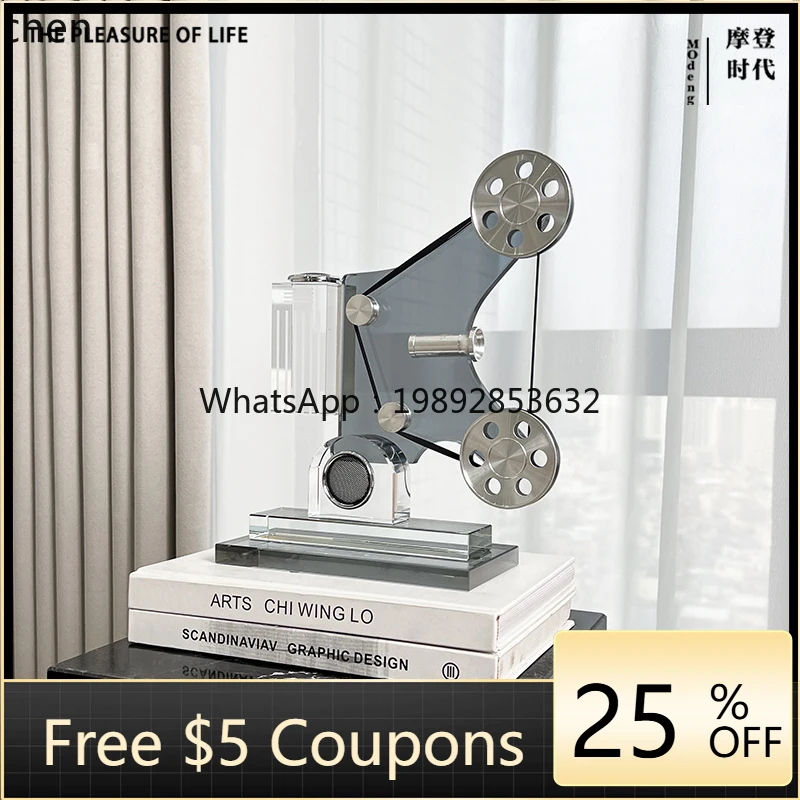 

modern minimalist retro phonograph model ornament study desktop projector crystal model