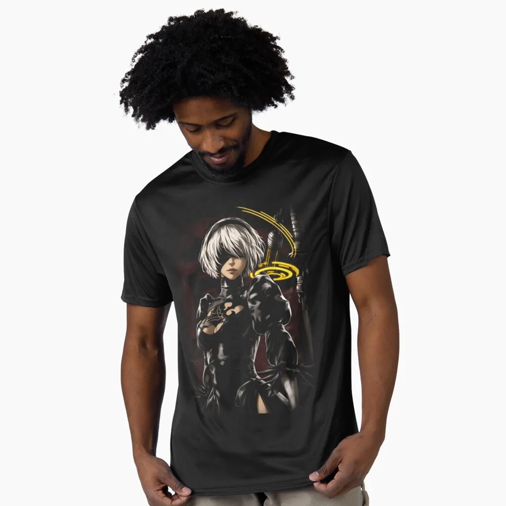 

Nier Automata 2B YoRHa Anime Gift t shirt Kawaii Waifu graphic tee 0322 Cyber Punk Y2K Clothes 100% cotton Large size Tops S-6XL