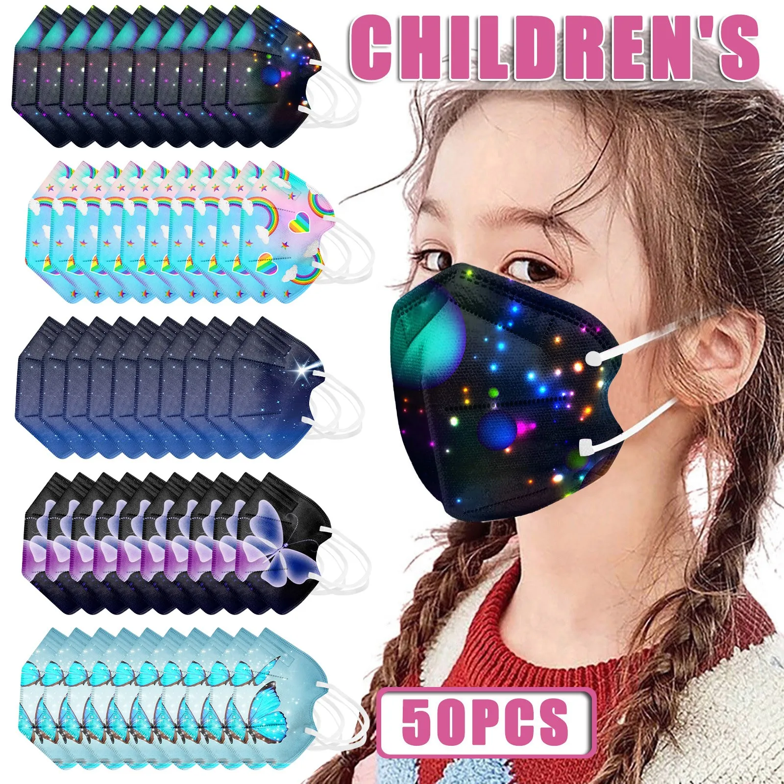 Kids Printed Face Mask Soft Comfortable Adjustable Earloop Children'S Dust Mask Disposable Protective Masks 3d Stereo 2026 T1