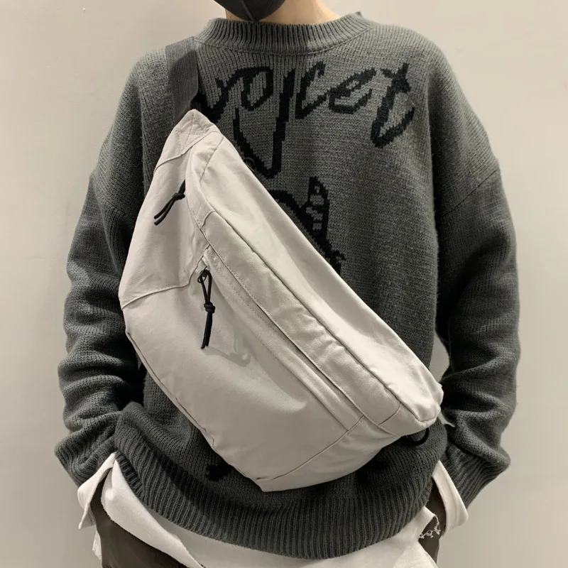 

Нагрудная сумка для мужчин, большая вместительная сумка через плечо для женщин, сумки на плечо, простой студенческий рюкзак, парусиновая спортивная поясная сумка Сумка