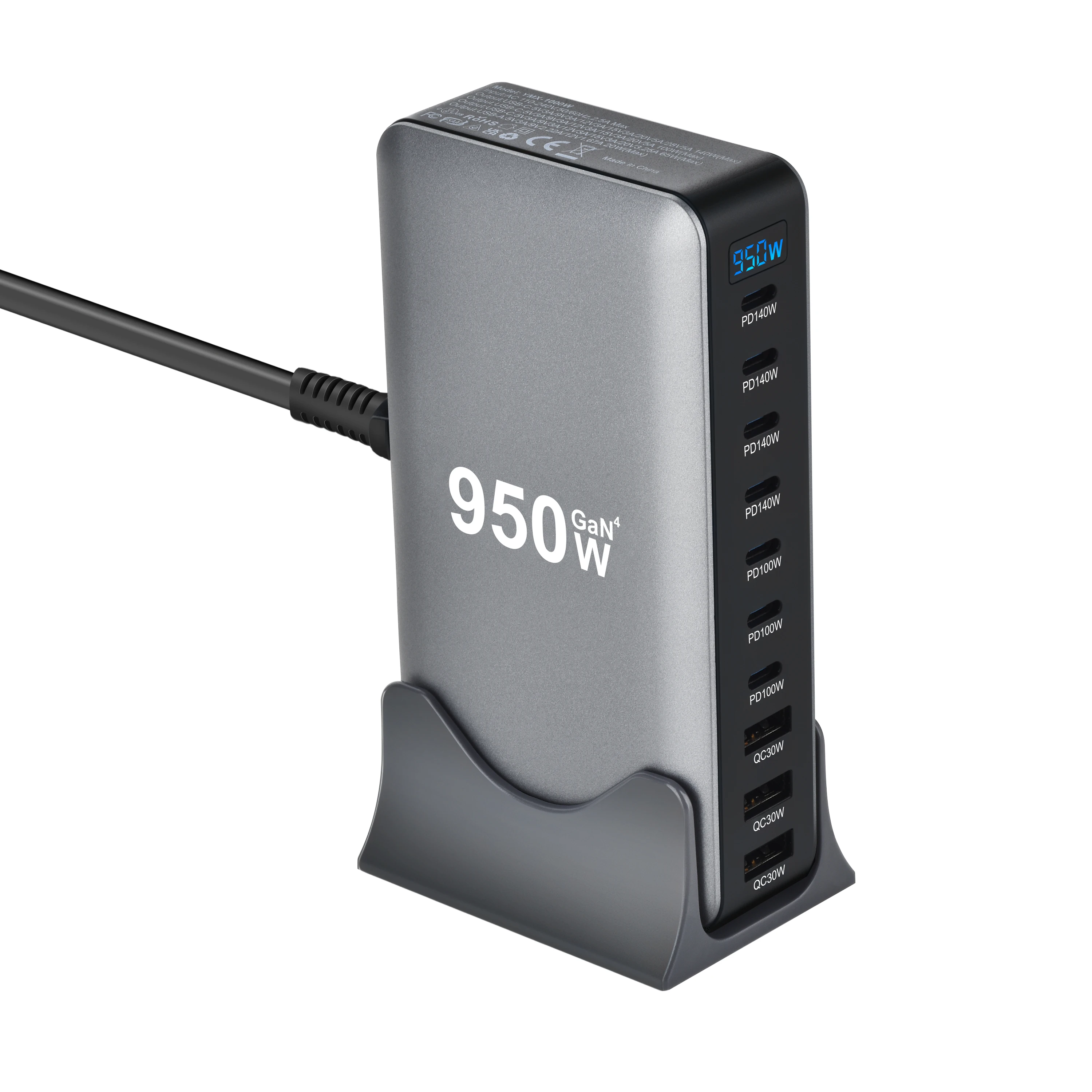 

New 950W GaN PD3.1 Fast Charger USB-C Desktop Charger 10-Port Fast Charging Station Adapters for Mobile & Tablets Dropshipping