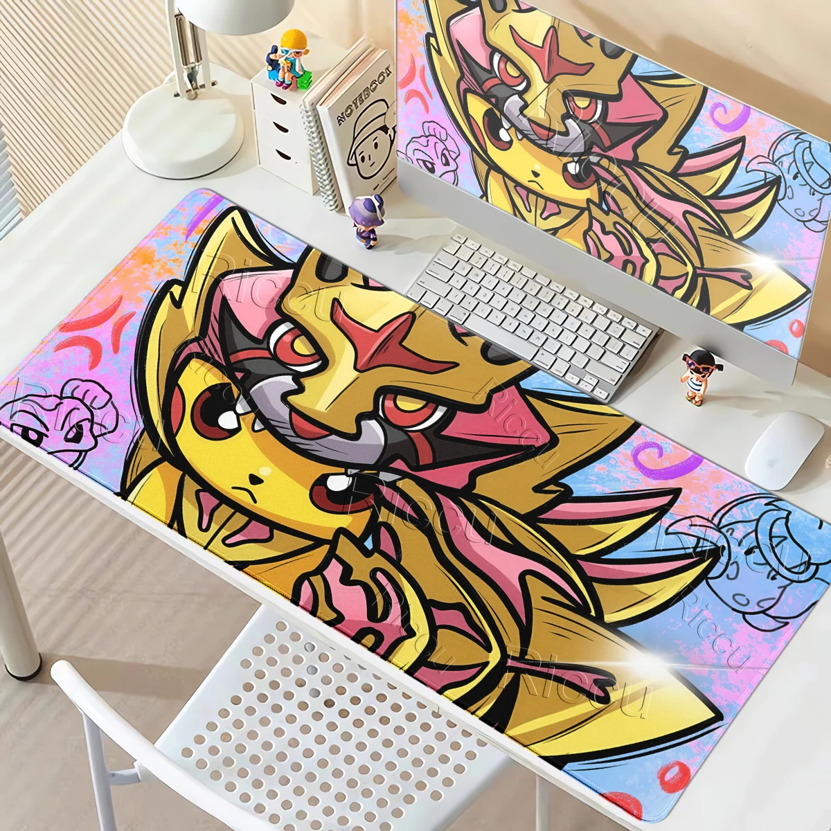 Anime Mouse Pads HD Computer Keyboard Gaming Pokemon Abstraction Office Accessories Anti-slip Cute P-pikachu Large Extended Pads