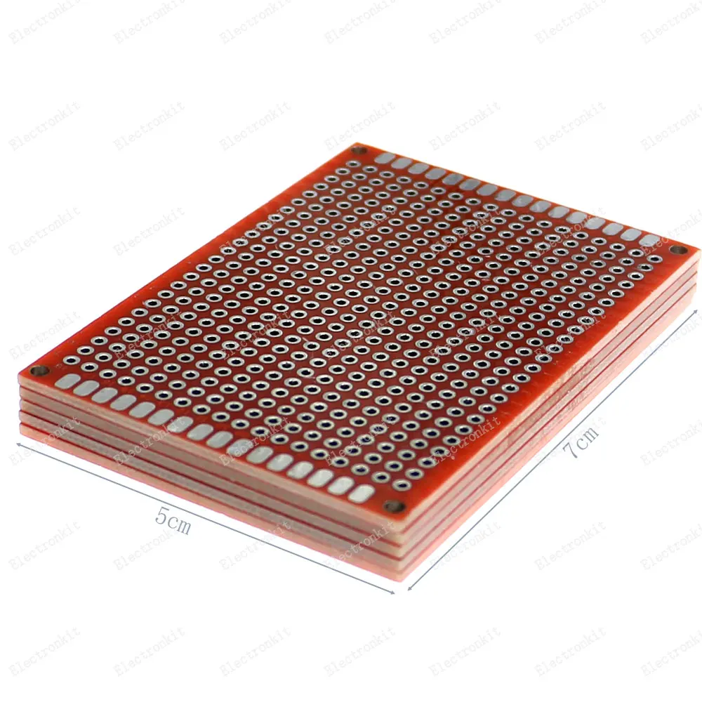 Imagem -02 - Protótipo Pcb Placa de Circuito Protoboard Universal Prototipagem Stripboard Veroboard 2x8 3x7 4x6 5x7 Pcs Cada Mix Vermelho 20 Peças Lote