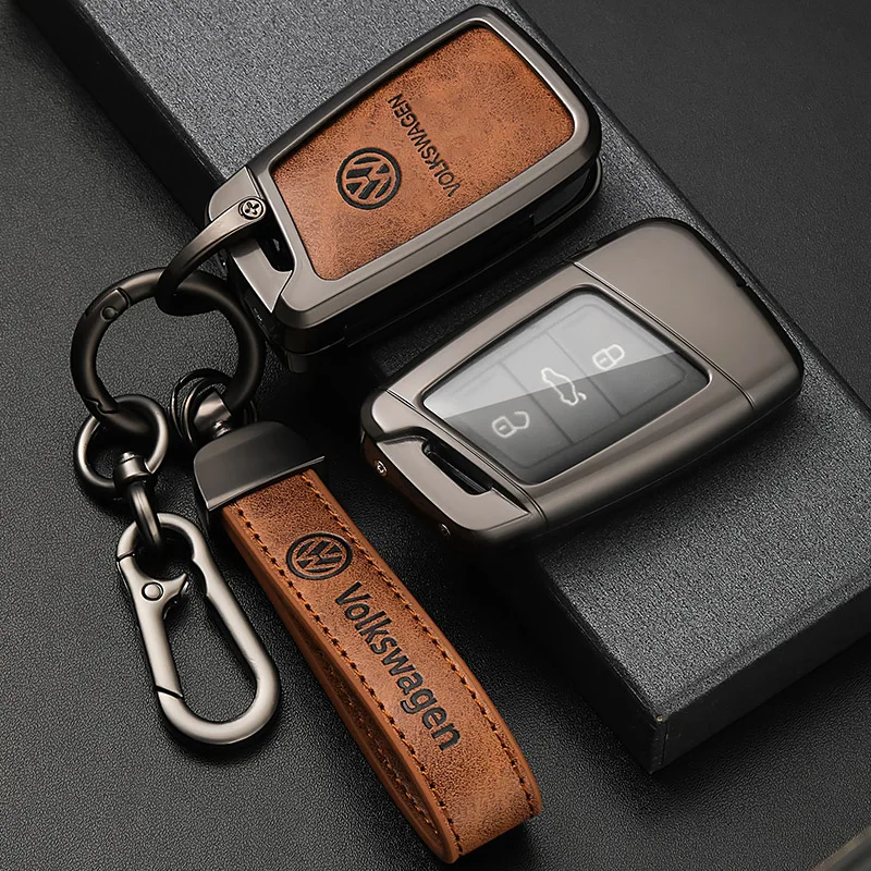 Zinc Alloy Car Remote Key Case Cover Shell Protection Auto Keychain Accessories For VW Volkswagen Passat B8 Tiguan Magotan Golf view 3