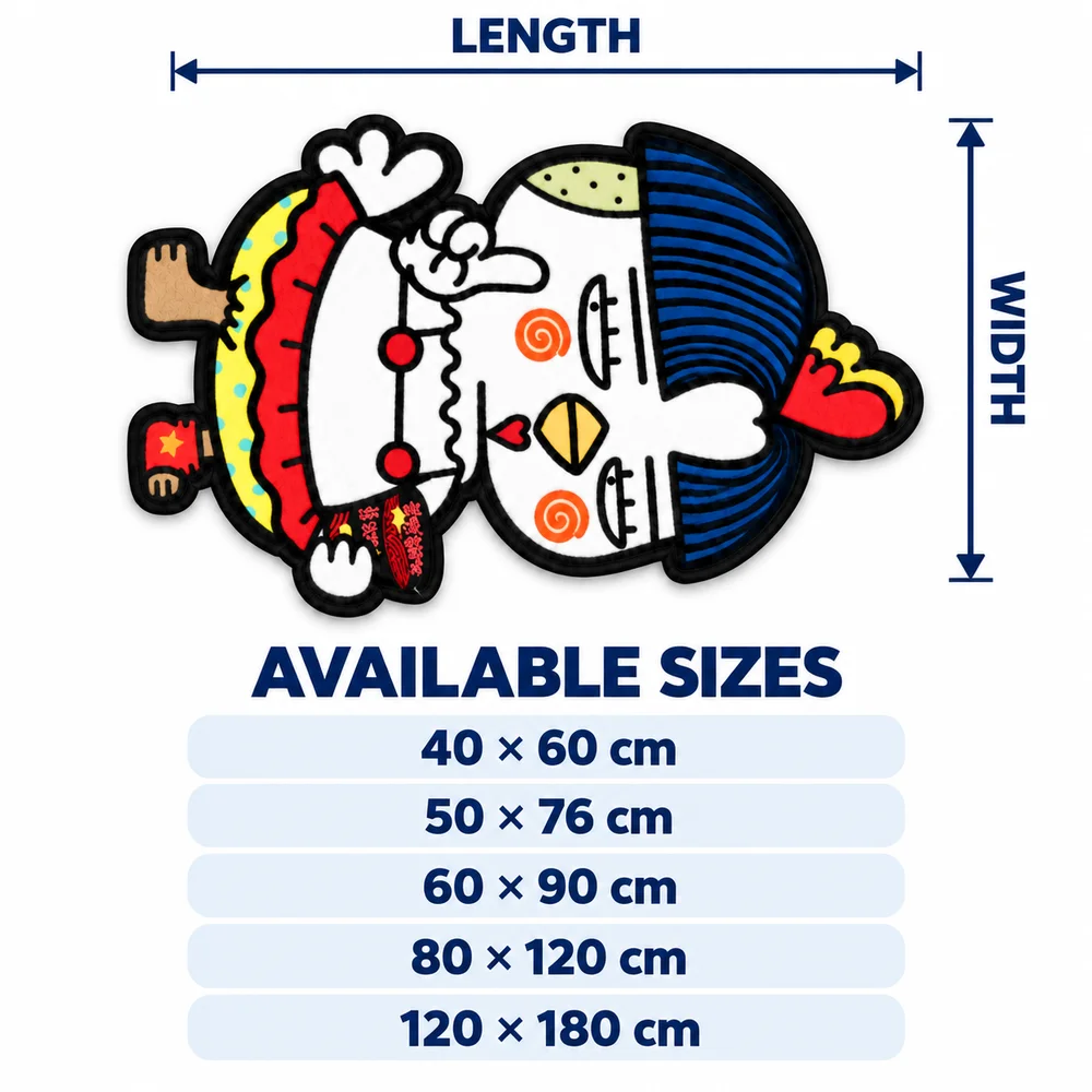 Funny B-Buldak Ramen Shaped Area Rug, Cartoon Chicken Indoor Irregular Flannel Door Mat for Kitchen Bedroom Dining Room Decor