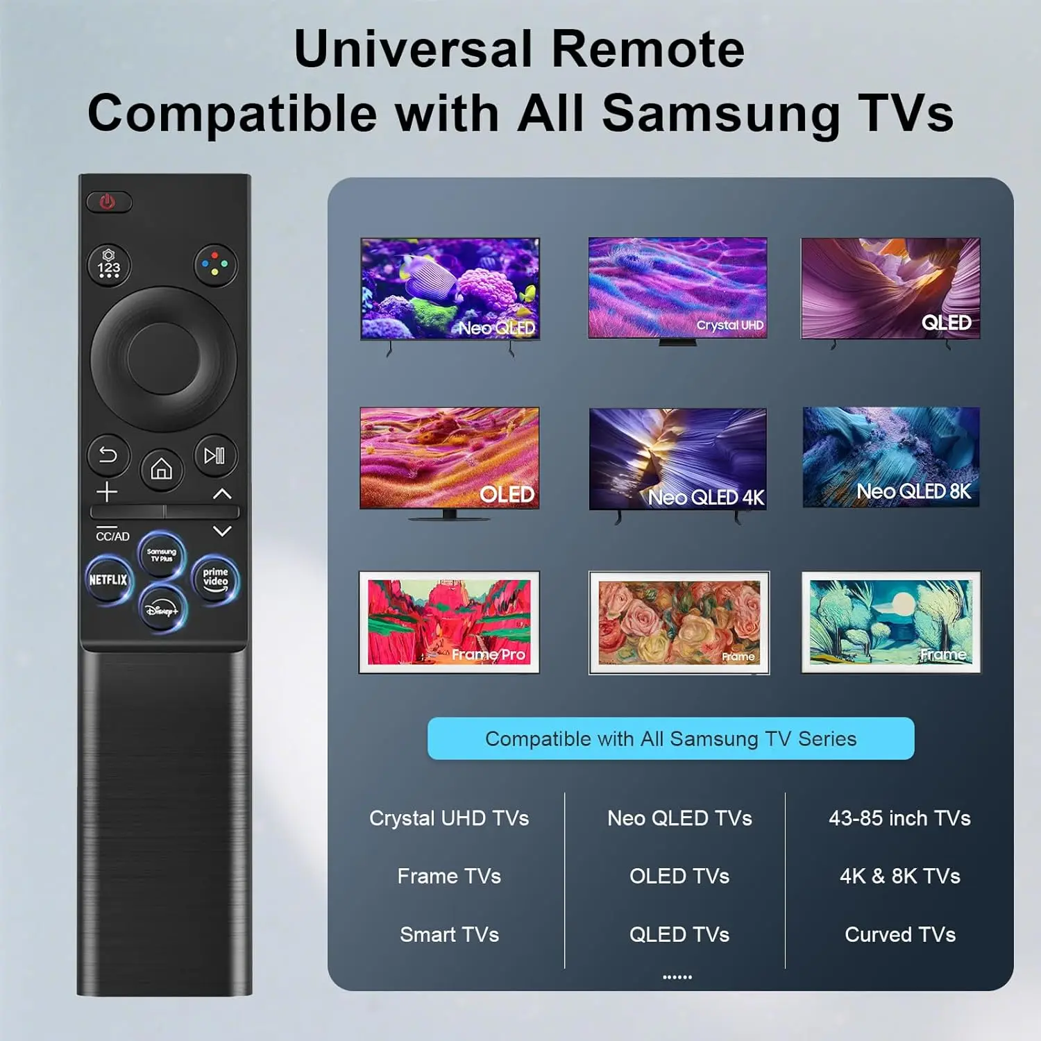 For Samsung TV Remote Control Replacement Universal for BN59-01388A, Compatible with Samsung Smart Curved QLED Frame LED LCD TV
