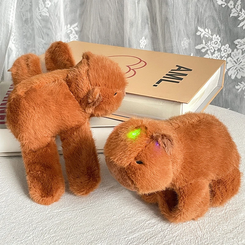 Cute Capybara Clap Circle Toys Cartoon Slap Snap Wrap Wristband Bracelet Sing Shine Capybara Plush Hand Ring Kids Birthday Gift