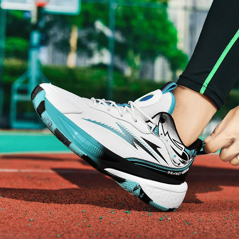 Chaussures de basket-ball respirantes coordonnantes pour hommes et femmes, chaussures de course portables, baskets athlétiques d'entraînement de gym, anti-baume