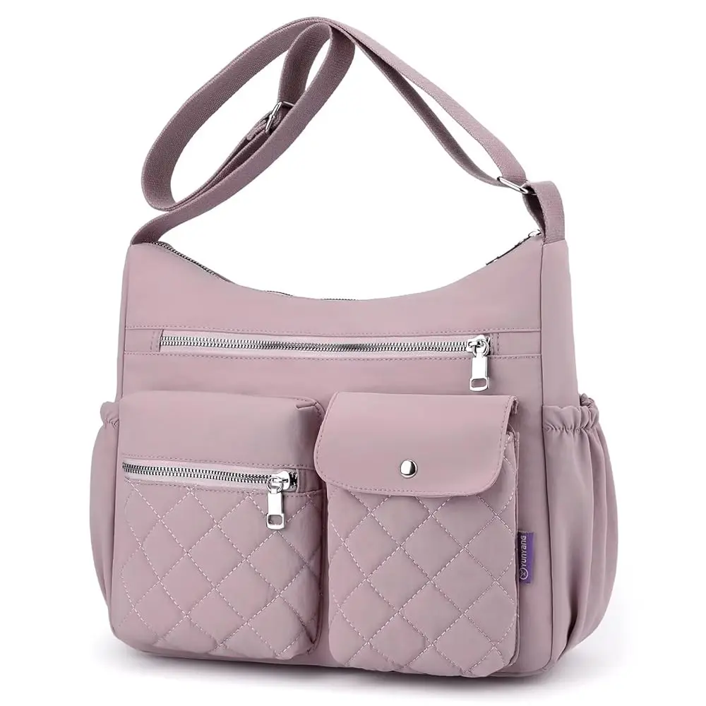 

Crossbody Bag for Women Casual Quilted Handbag Nylon Waterproof Travel Purse Trendy Ladies Multipocket Shoulder Bag