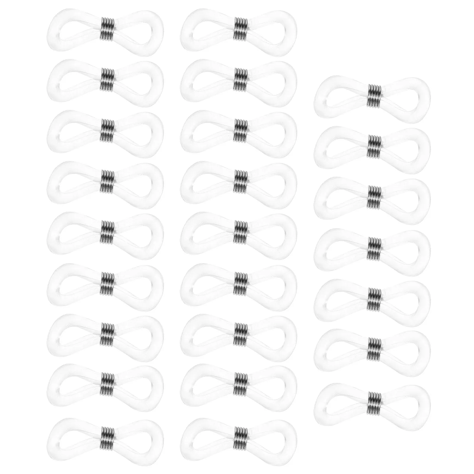 

25Pcs Eyeglass Chain Holder Ends Rubber Non-Slip Adjustable Metal Coil for Sunglasses Glasses Cord Replacement