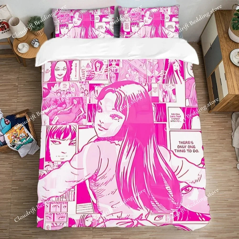

Duvet Covers Bedding Set Double Size Tomie Bed Linen Sets Fashion Quilt Cover Set Pillowcase Art Comforter Queen Home Textile026
