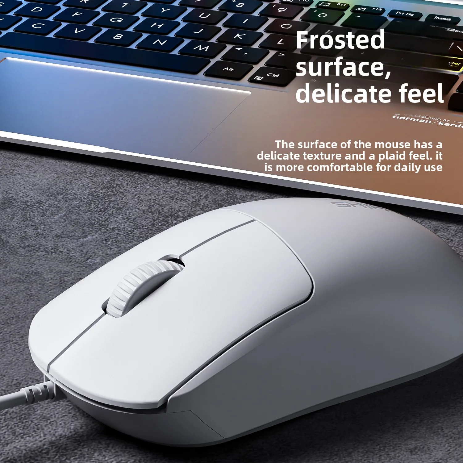 Wired Frosted USB Mouse 1600DPI Adjustable Lightweight Office Mouse With Non-Slip Scroll Wheel For PC Computer Laptop Desktop