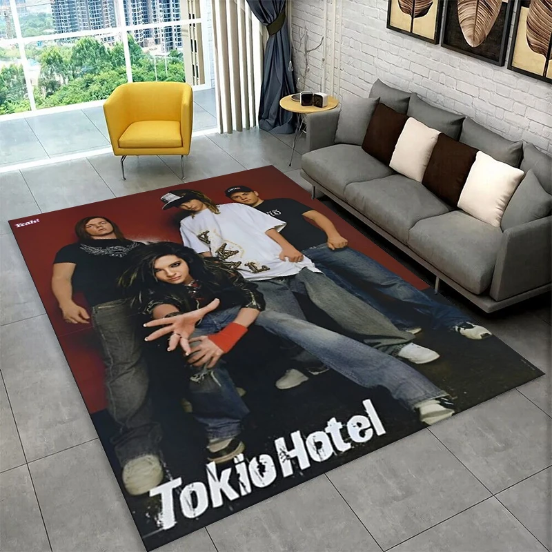 Rock Band Tokio Hotel Bill Kaulitz Carpet Rug for Bedroom Living Room Sofa Playroom Doormat Home Decor,Kid Area Rug Non-slip