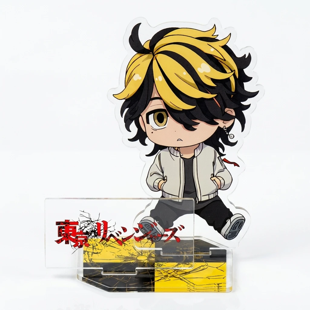 Anime Tokyo Revengers Acrylic Stand Figure Mikey Chifuyu Baji Draken Kawaii Chibi Desk Decor Cosplay Props Keychain Gift For Fan