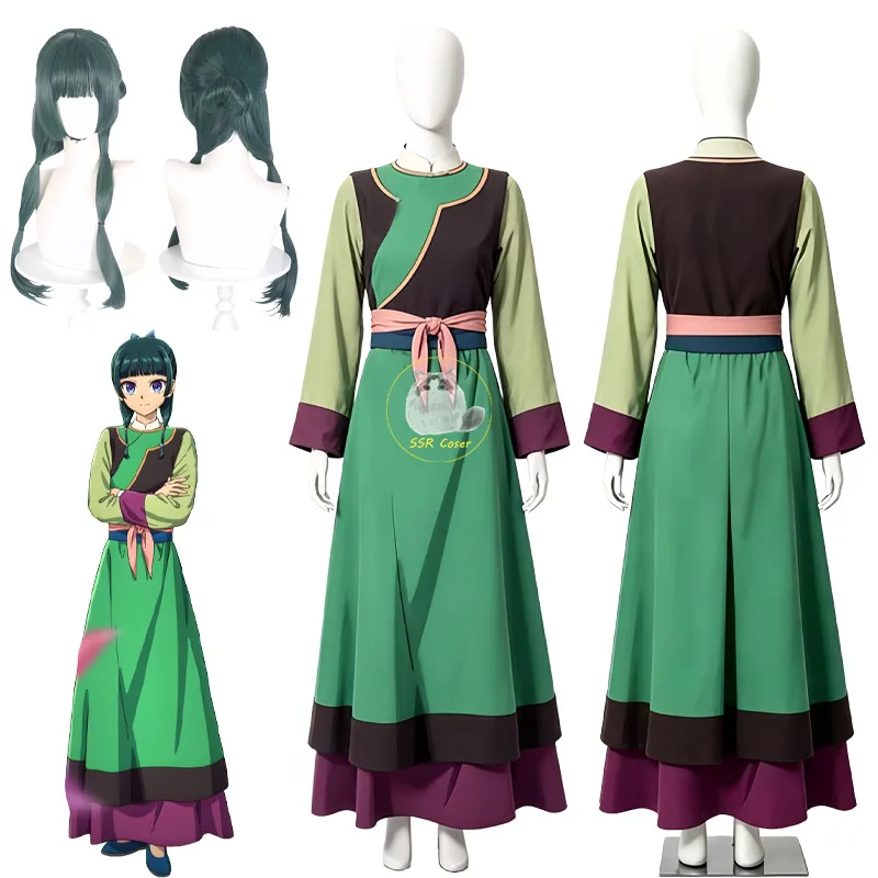 Anime Maomao Cosplay Costumes Wig The Apothecary Diaries Cosplay Maomao Green Uniform Wig Halloween Cos for Women