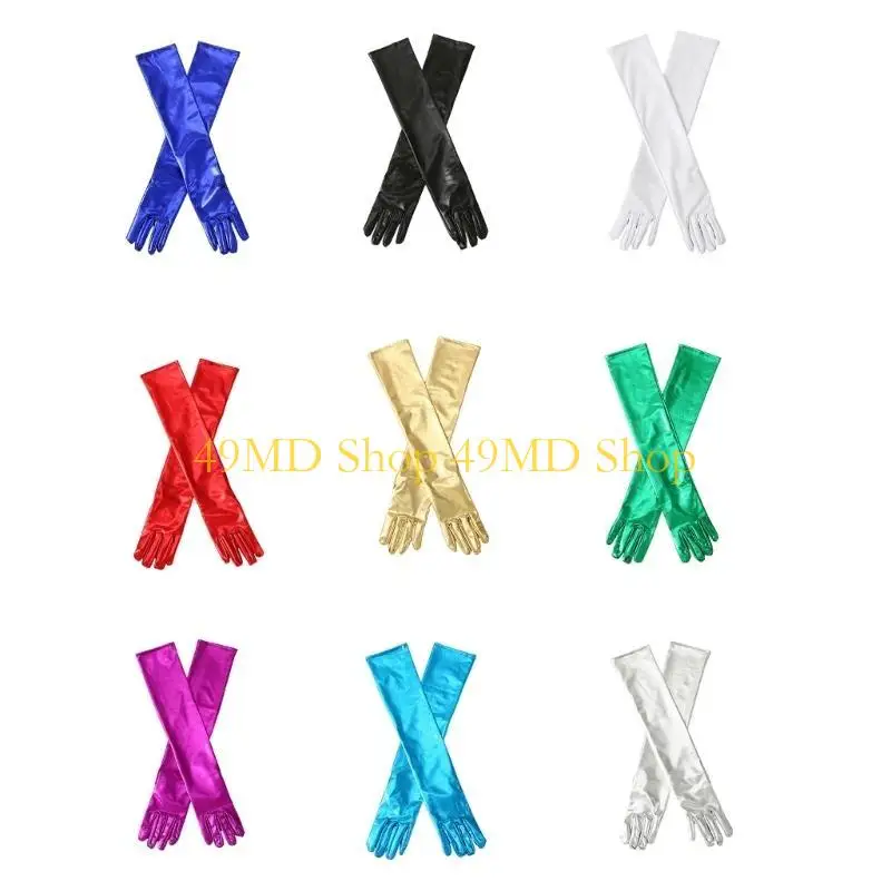 49MD Sexy Metallic Hand Gloves for Women and Girls in Theme Party Costume