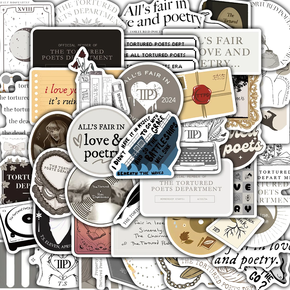 50PCS Fashion Music Sticker Scrapbooking Laptop Exquisite Fridge Luggage Gift Living Room Guitar Supplies Harajuku Stickers