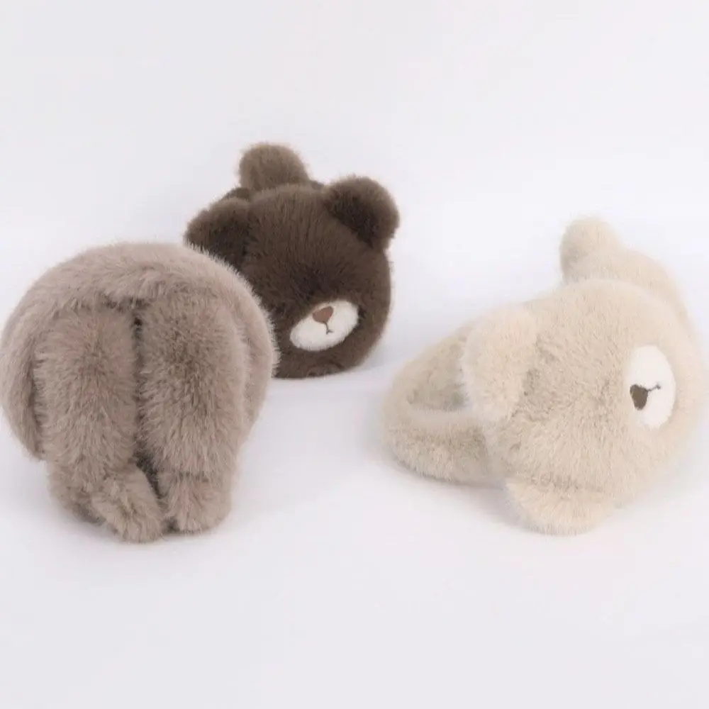Comfortable Cartoon Bear Plush Earmuffs Thicken Soft Warm Earflaps Windproof Anti-freezing Winter Ear Warmer Riding