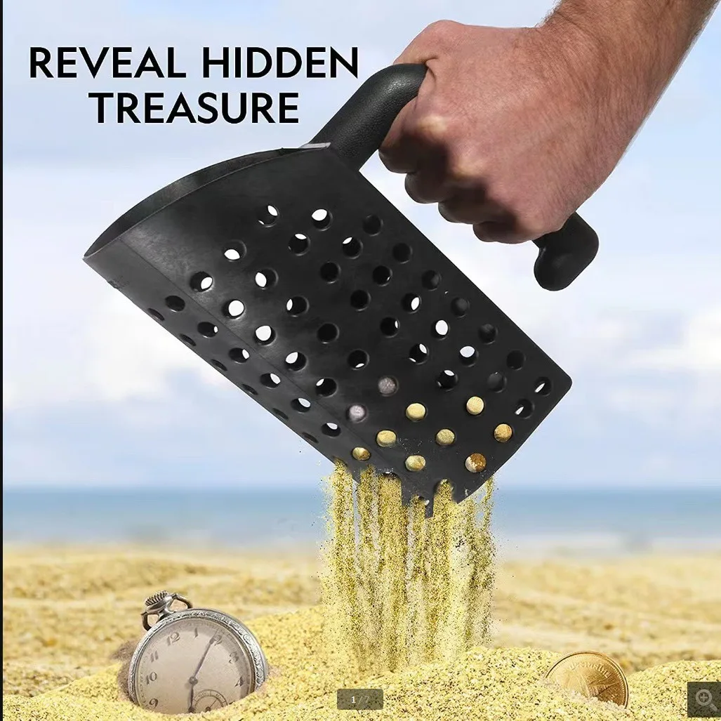 Stainless steel metal sand shovel hourglass beach treasure detection filter sand metal detector