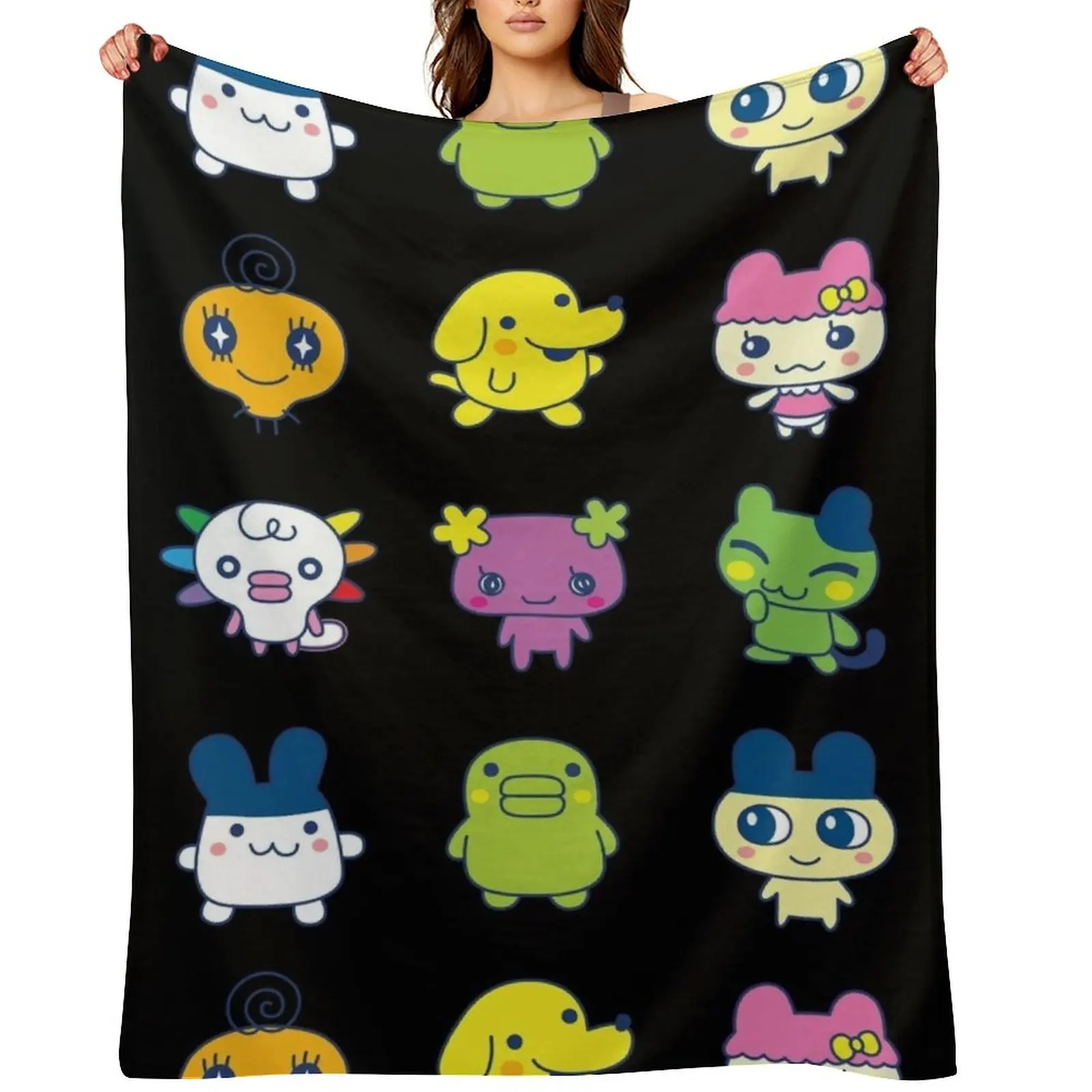 

Tamagotchi Set Large Throw Blanket Thermals For Travel Sofa Luxury Soft Big Blankets