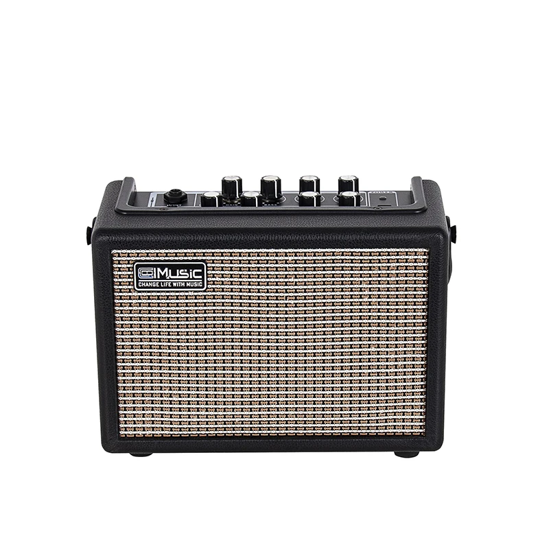 Coolmusic Electric Bass Guitar Amplifier Rechargeable Bluetooth Speaker Built in Distortion Reverb with Gain Bass Treble Volume