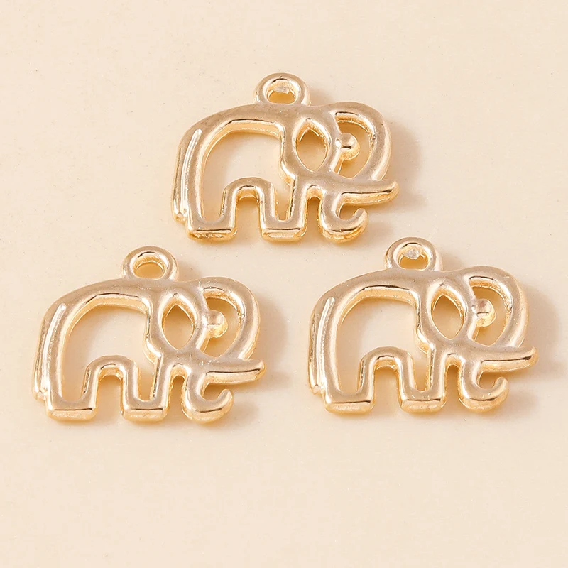 20 Stück 16x14mm 2 Farben Cartoon-Legierung Tier-Elefanten-Anhänger für Schmuckherstellung Halsketten Ohrringe Armbänder DIY Geschenke – Detail 3