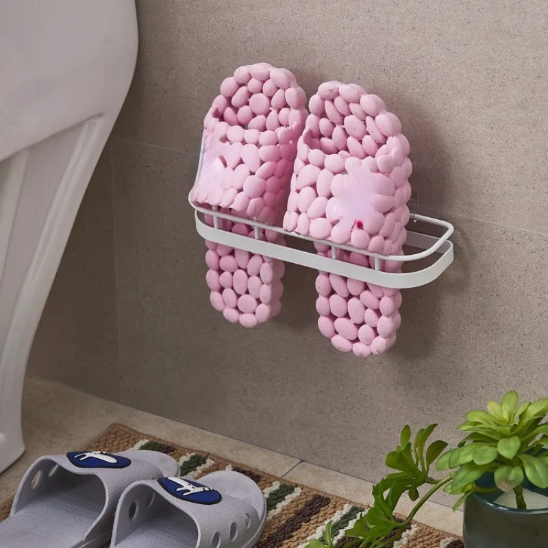 

Sticky DIY Shoe Rack Bathroom Wall Mounted Slippers Home Stereoscopic Space Saving No Trace Sticky Shoe Organizer