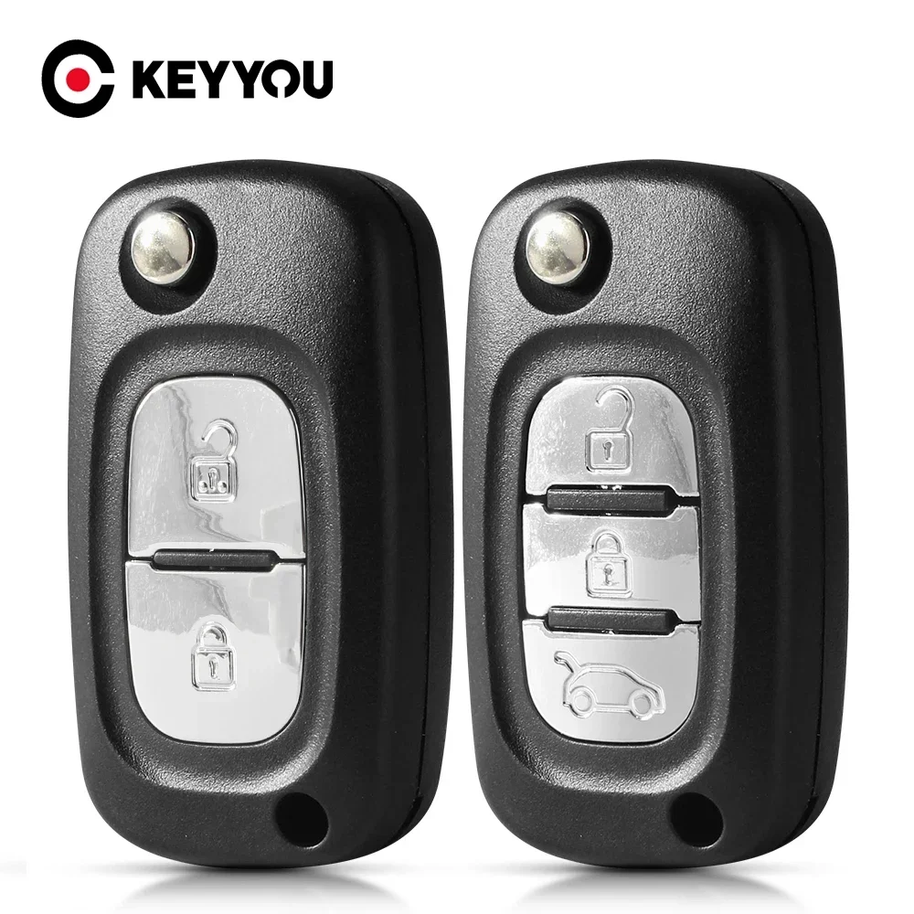 KEYYOU For Renault Fluence Clio Megane Kangoo Modus Auto 2/3 Buttons Key With NE73 VA2 HU83 Blade Filp Car Remote Key Case Shell