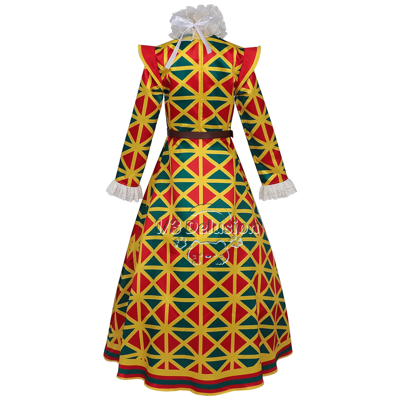 

Medieval Court Jester Cosplay Costume Adult Circus Clown Gown Set Outfit Renaissance Halloween Fancy Dress 1/3 Delusion