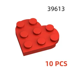 10 Pcs Buildings Blocks 39613 Plate, Round 3 x 3 Heart Brick Bulk Modular GBC Toy For High-Tech MOC Set